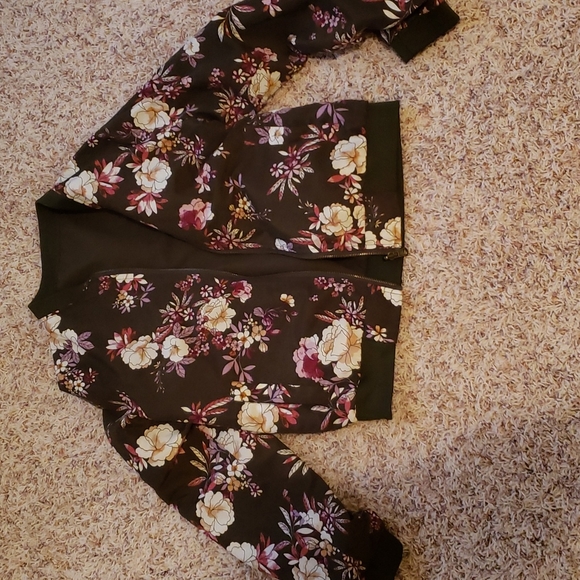 Hippie Rose Jackets & Blazers - Reversible Dark Green/Floral Bomber